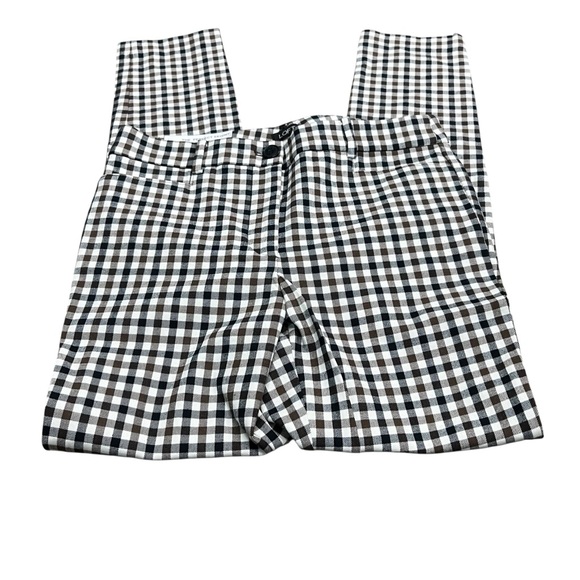 Loft The Perfect Skinny Tall Black, Brown White Checkered Pants Size 6 Tall - Picture 2 of 10